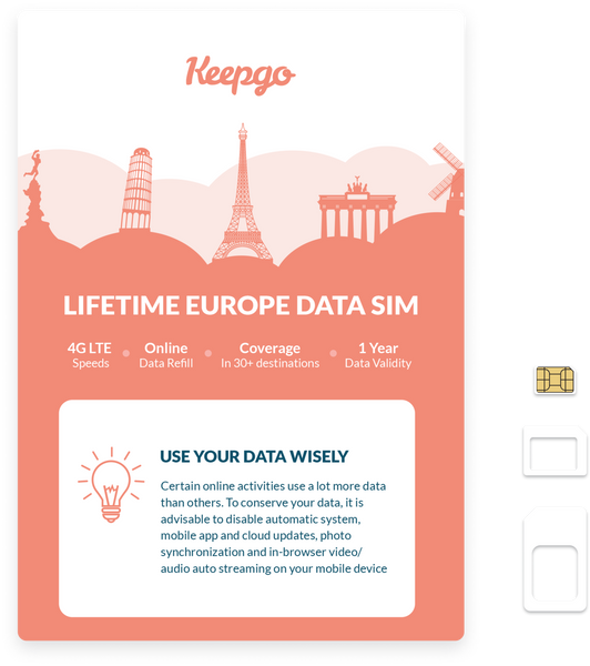 Europe SIM Card. Buy Prepaid travel SIM EU Card with Data Valid Forever